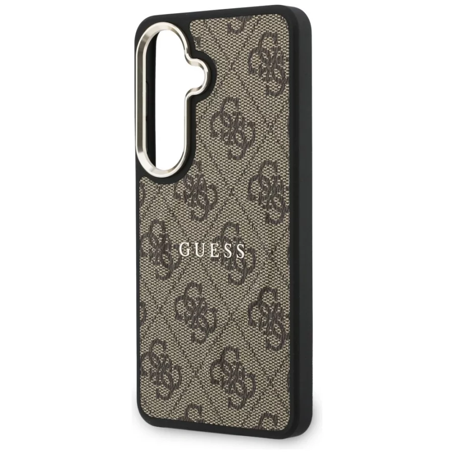 Etui Guess 4G Embossed Ring MagSafe na Samsung Galaxy S26 Plus - brązowe