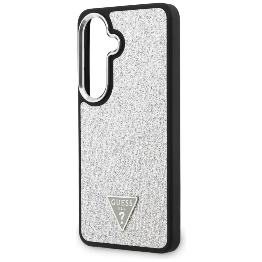 Etui Guess Fixed Glitter Triangle MagSafe na Samsung Galaxy S26 - srebrne