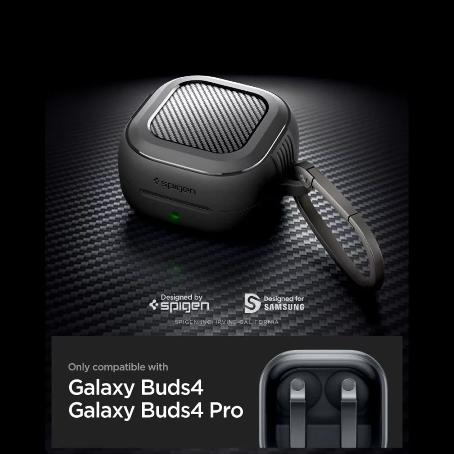 Etui Spigen Rugged Armor na Samsung Galaxy Buds 4 / 4 Pro - czarne matowe