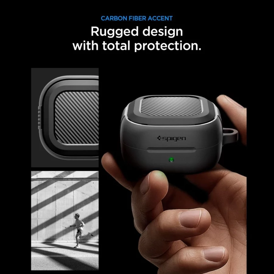 Etui Spigen Rugged Armor na Samsung Galaxy Buds 4 / 4 Pro - czarne matowe