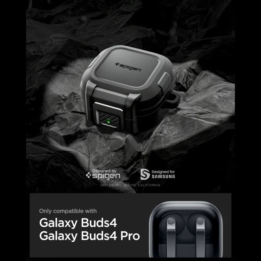 Etui Spigen Lock Fit na Samsung Galaxy Buds 4 / 4 Pro - czarne matowe