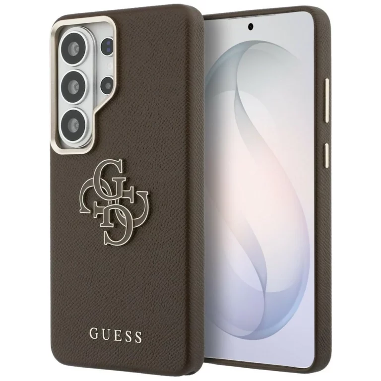 Etui Guess Grained Big 4G Metal Logo na Samsung Galaxy S26 Ultra - brązowe