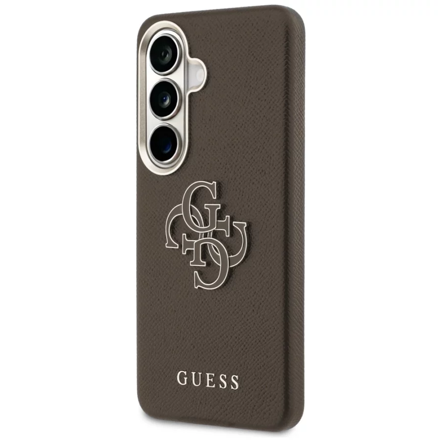 Etui Guess Grained Big 4G Metal Logo na Samsung Galaxy S26+ - brązowe