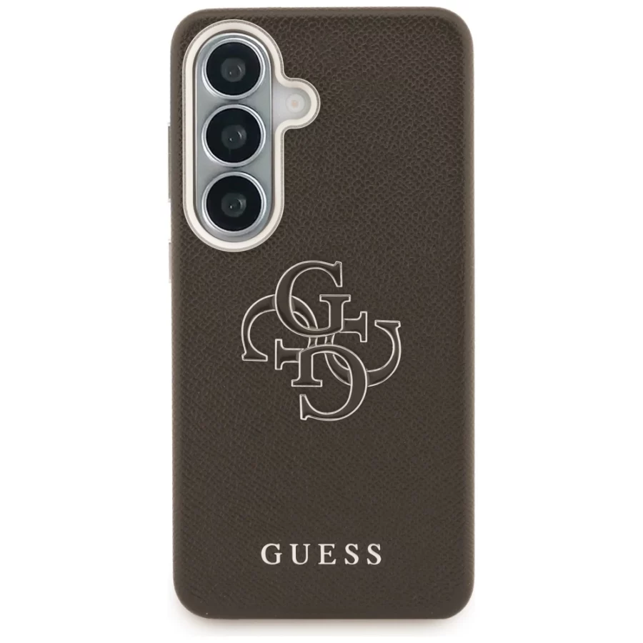 Etui Guess Grained Big 4G Metal Logo na Samsung Galaxy S26+ - brązowe