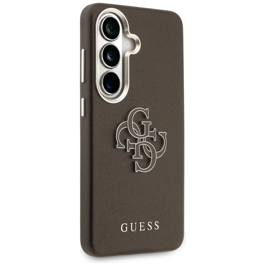 Etui Guess Grained Big 4G Metal Logo na Samsung Galaxy S26+ - brązowe