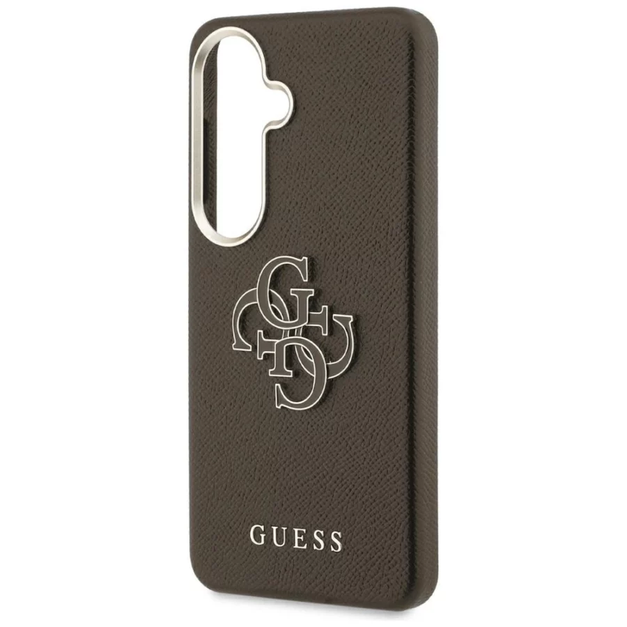 Etui Guess Grained Big 4G Metal Logo na Samsung Galaxy S26+ - brązowe