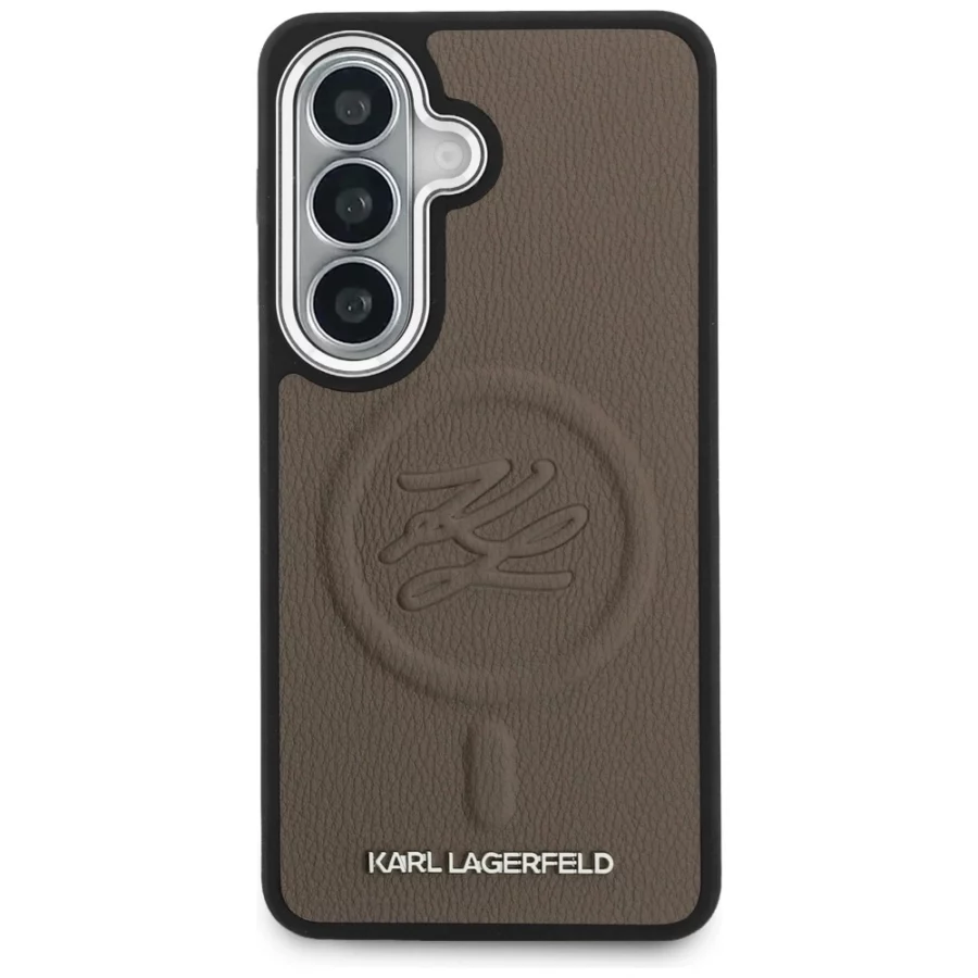 Etui Karl Lagerfeld Embossed Ring Initials MagSafe na Samsung Galaxy S26 - brązowe