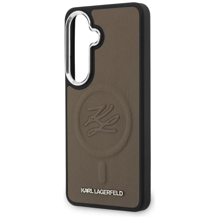 Etui Karl Lagerfeld Embossed Ring Initials MagSafe na Samsung Galaxy S26 - brązowe