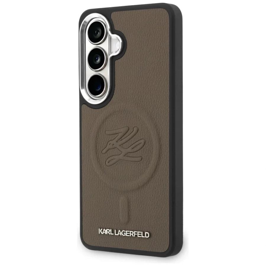 Etui Karl Lagerfeld Embossed Ring Initials MagSafe na Samsung Galaxy S26+ - brązowe