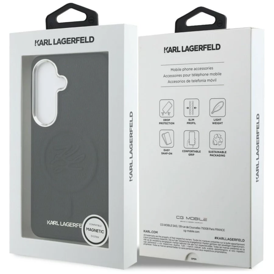 Etui Karl Lagerfeld Embossed Ring Initials MagSafe na Samsung Galaxy S26+ - czarne