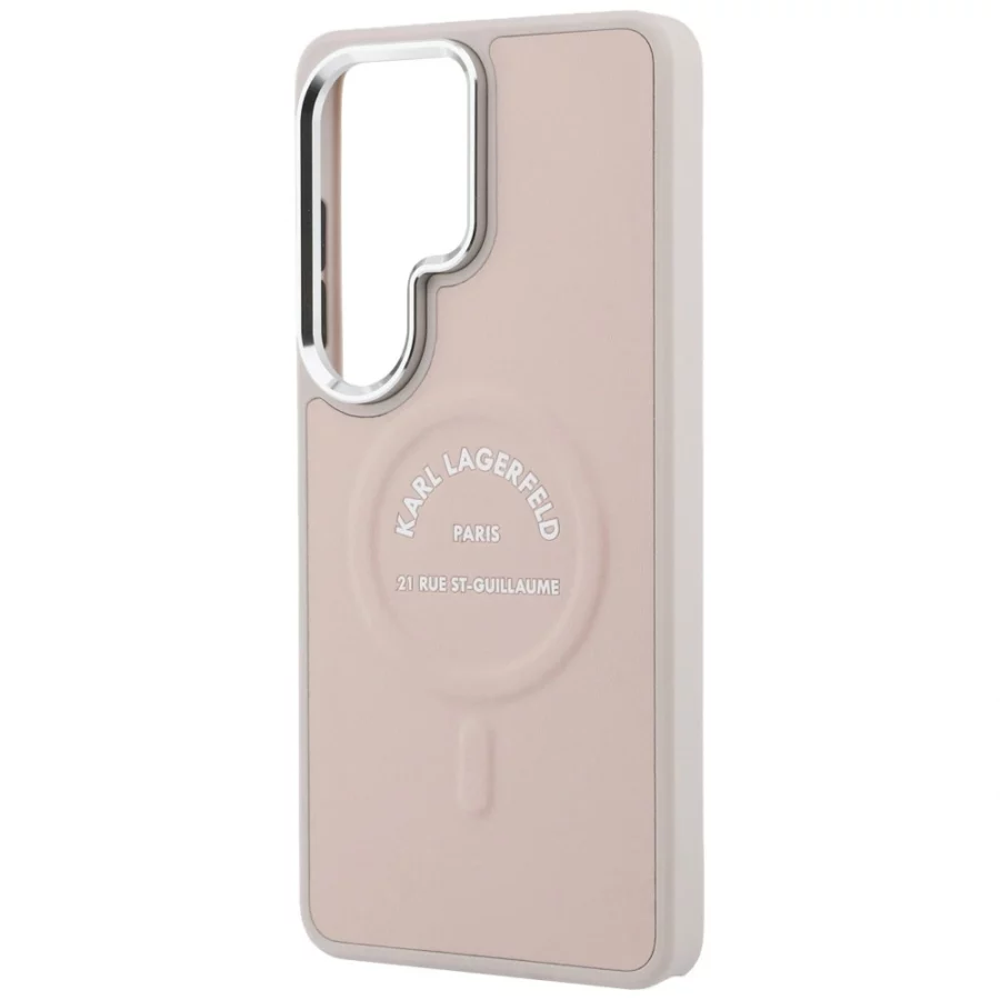 Etui Karl Lagerfeld Embossed Ring RSG Logo MagSafe na Samsung Galaxy S26 Ultra - różowe
