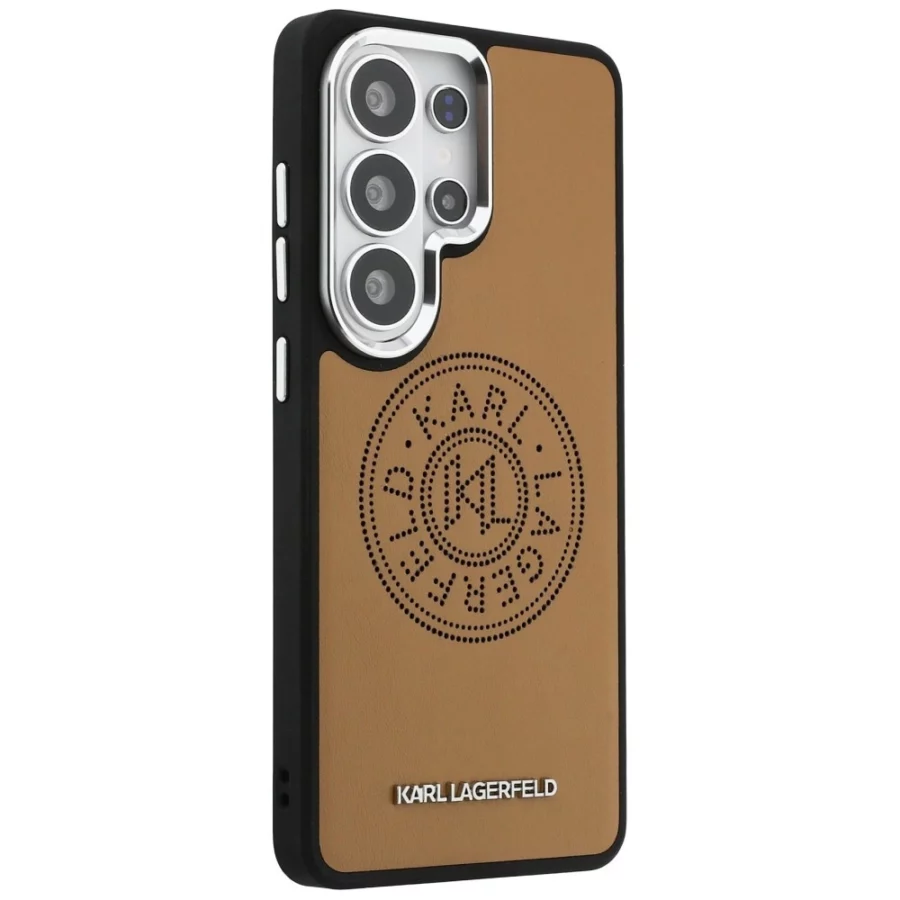 Etui Karl Lagerfeld Perforated KL MagSafe na Samsung Galaxy S26 Ultra - brązowe