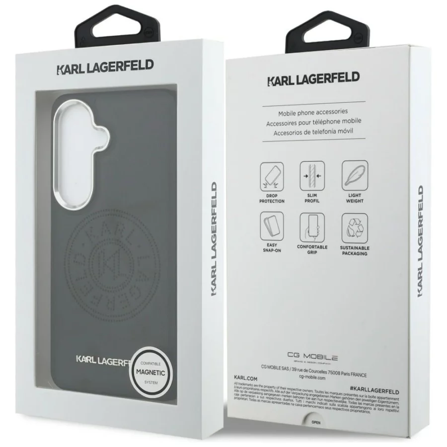 Etui Karl Lagerfeld Perforated KL MagSafe na Samsung Galaxy S26+ - czarne