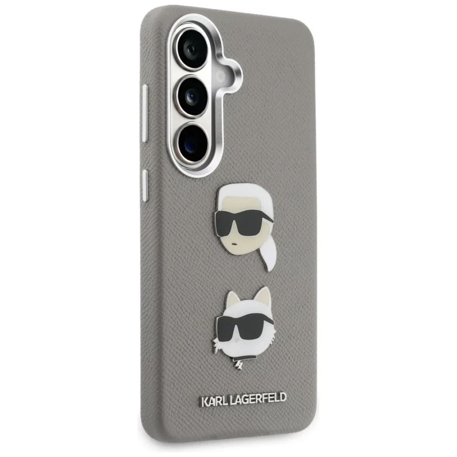 Etui Karl Lagerfeld Saffiano Double Heads Metal na Samsung Galaxy S26 - srebrne
