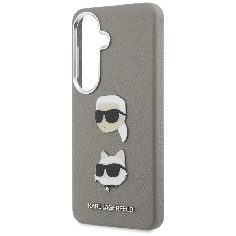 Etui Karl Lagerfeld Saffiano Double Heads Metal na Samsung Galaxy S26 - srebrne