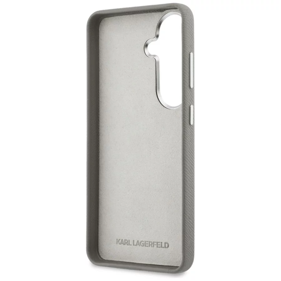 Etui Karl Lagerfeld Saffiano Double Heads Metal na Samsung Galaxy S26 - srebrne