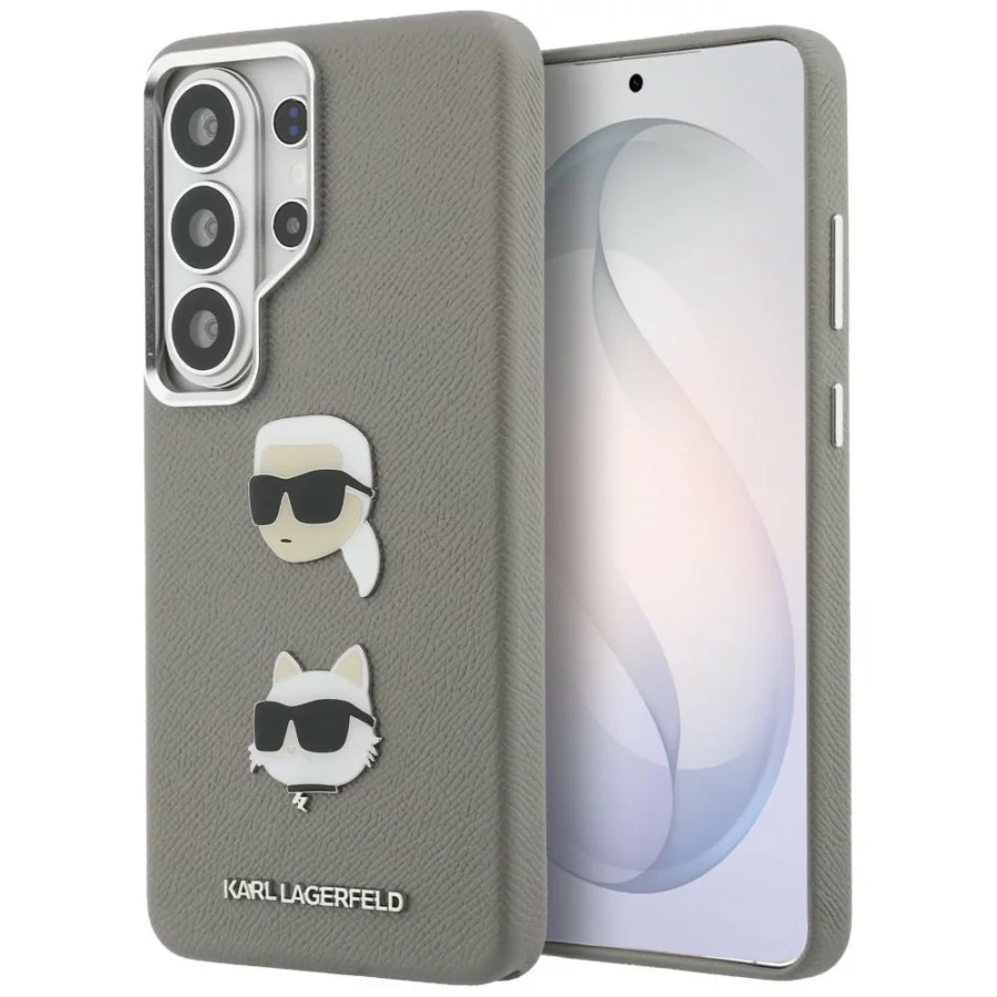 Etui Karl Lagerfeld Saffiano Double Heads Metal na Samsung Galaxy S26 Ultra - srebrne