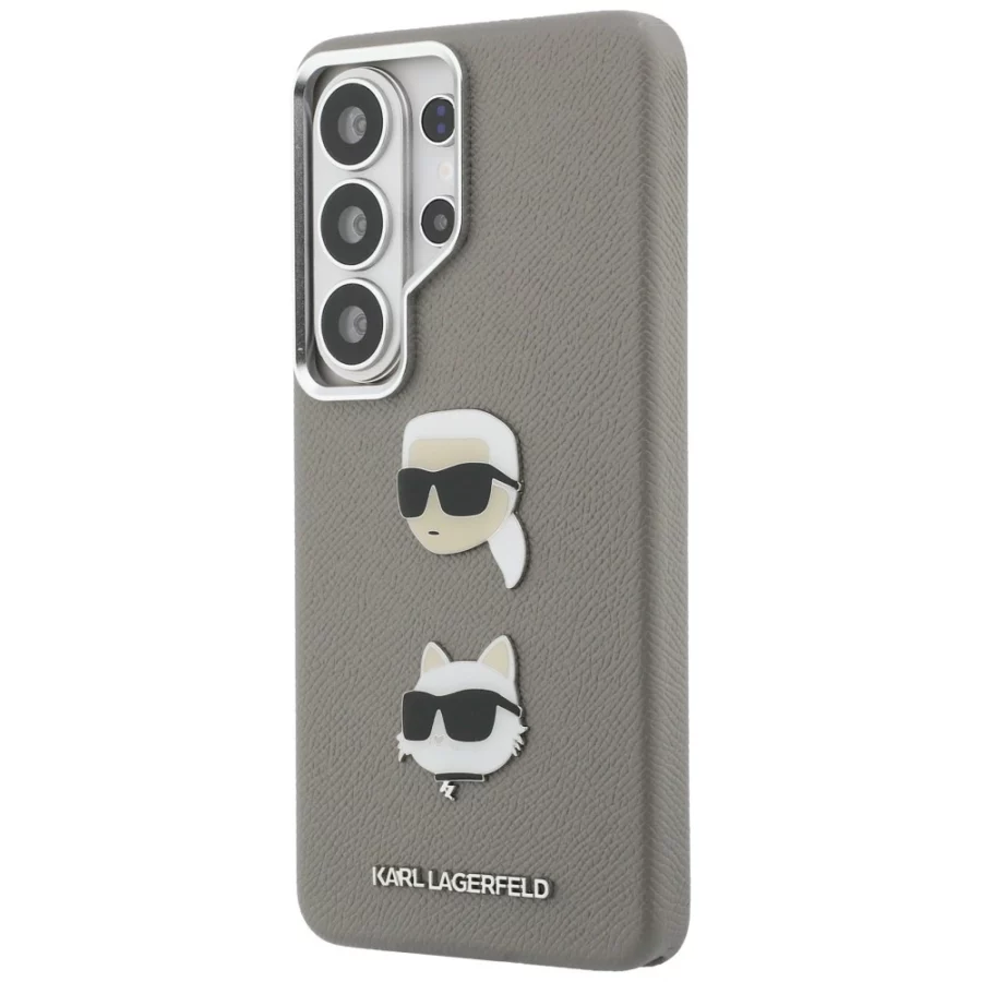 Etui Karl Lagerfeld Saffiano Double Heads Metal na Samsung Galaxy S26 Ultra - srebrne