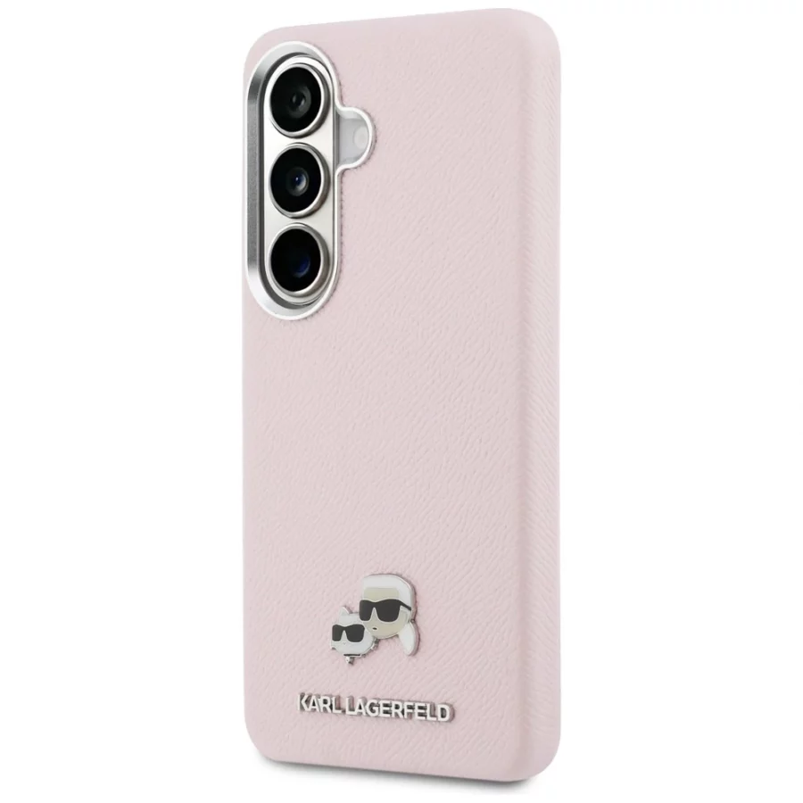 Etui Karl Lagerfeld Saffiano KC Metal Logo MagSafe na Samsung Galaxy S26 - różowe
