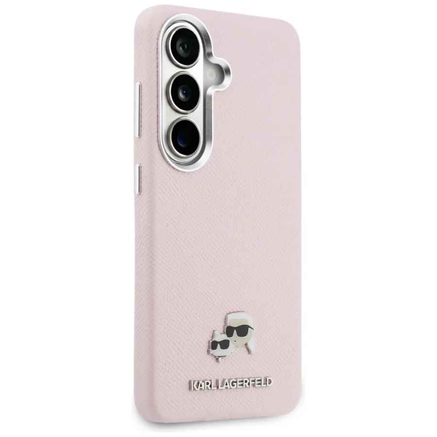 Etui Karl Lagerfeld Saffiano KC Metal Logo MagSafe na Samsung Galaxy S26 - różowe
