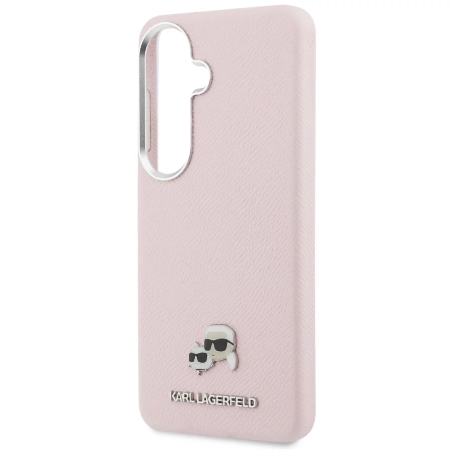 Etui Karl Lagerfeld Saffiano KC Metal Logo MagSafe na Samsung Galaxy S26 - różowe