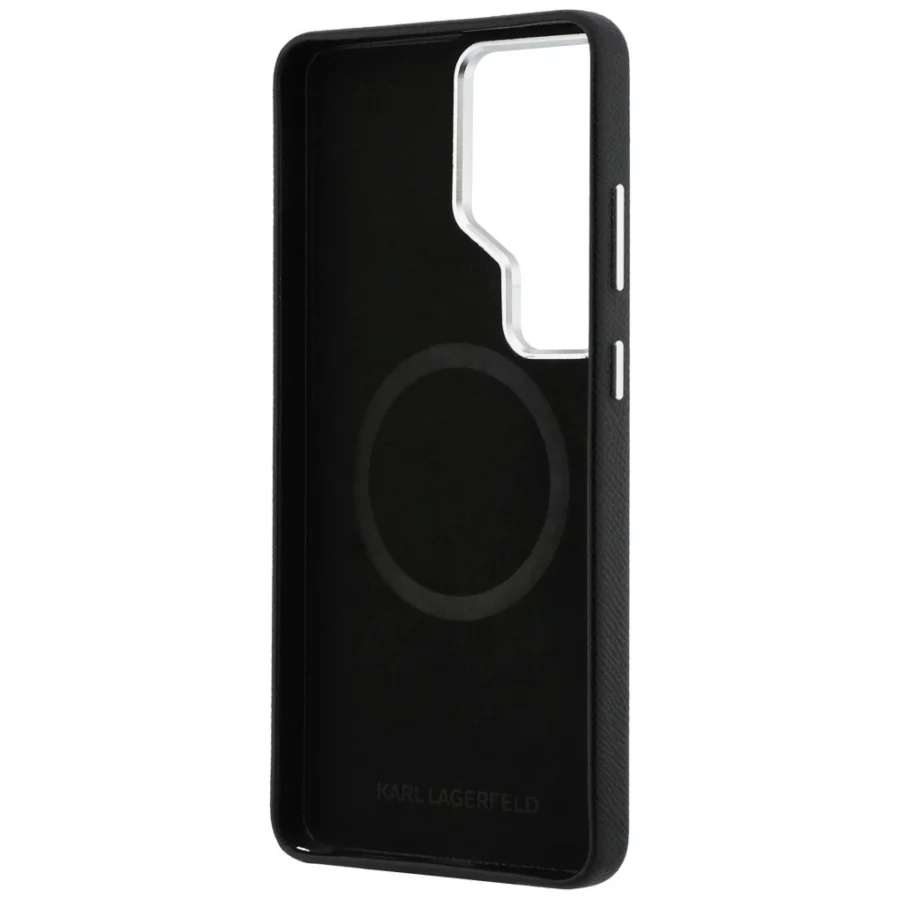Etui Karl Lagerfeld Saffiano KC Metal Logo MagSafe na Samsung Galaxy S26 Ultra - czarne