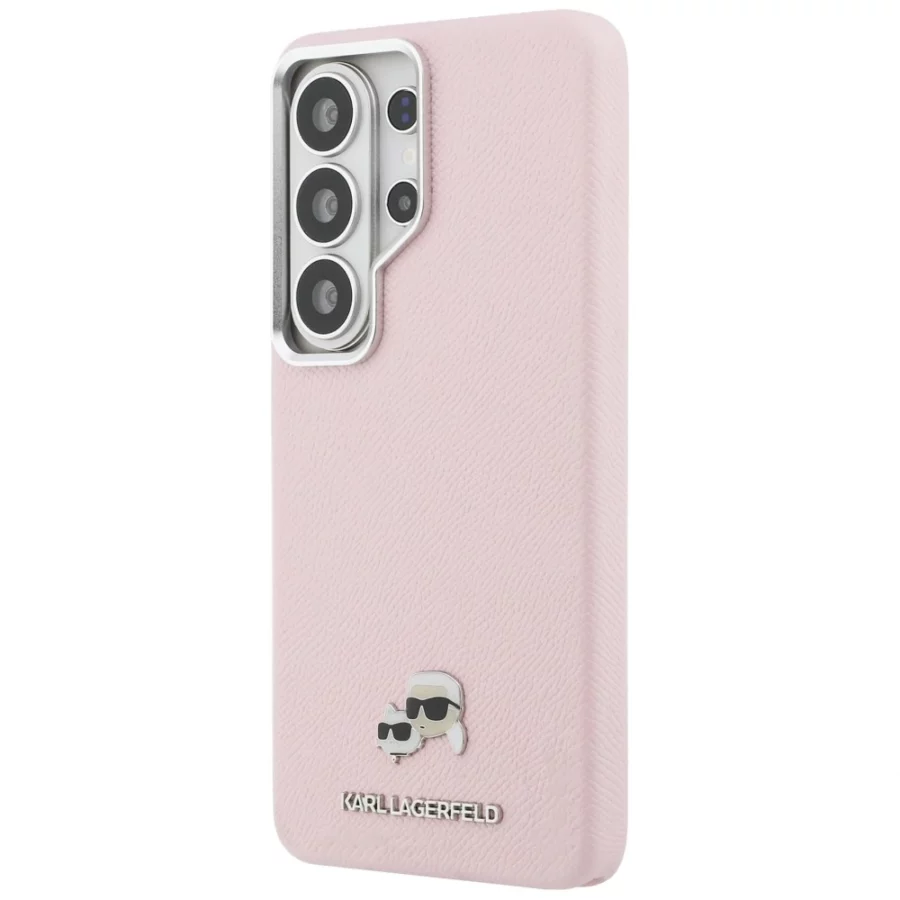 Etui Karl Lagerfeld Saffiano KC Metal Logo MagSafe na Samsung Galaxy S26 Ultra - różowe