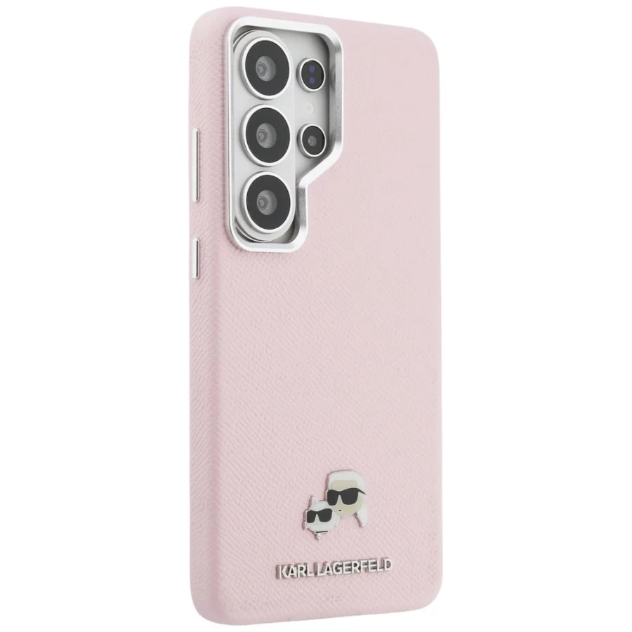 Etui Karl Lagerfeld Saffiano KC Metal Logo MagSafe na Samsung Galaxy S26 Ultra - różowe