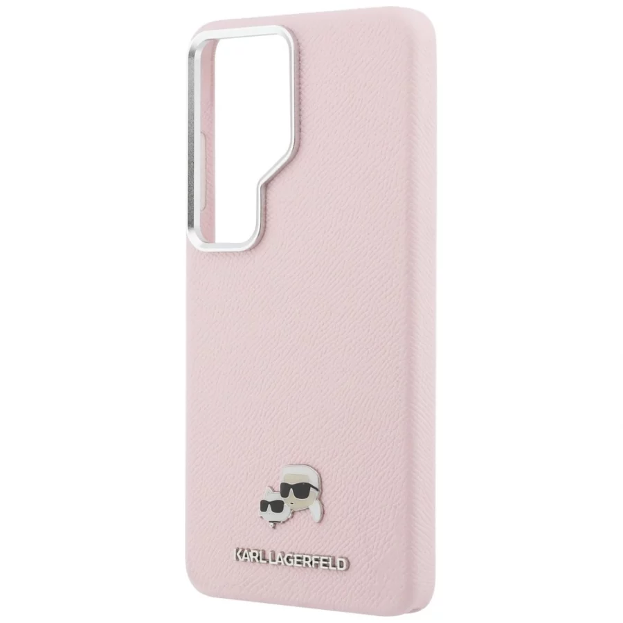 Etui Karl Lagerfeld Saffiano KC Metal Logo MagSafe na Samsung Galaxy S26 Ultra - różowe