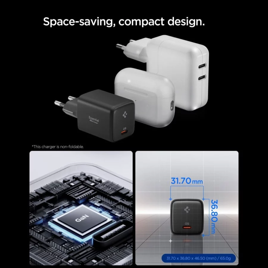 Ładowarka sieciowa Spigen EE451EU Essential USB-C 45W - czarna