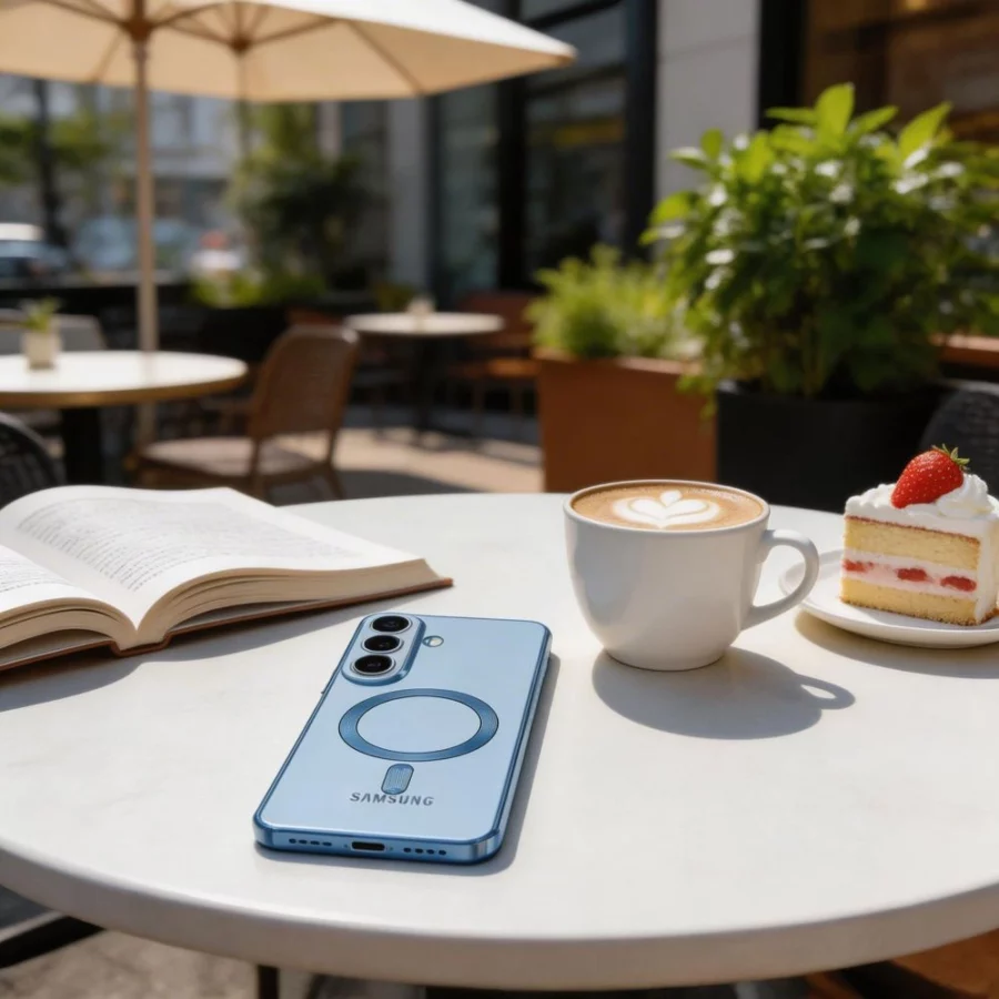 Etui Tech-Protect MagFlex MagSafe na Samsung Galaxy S26 - przezroczysto-niebieskie