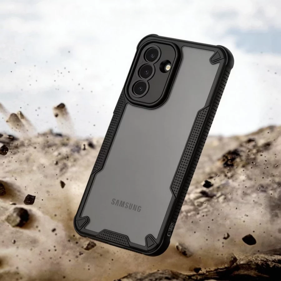 Etui Tech-Protect Rugged Shield na Samsung Galaxy A57 5G - półprzezroczysto-czarne