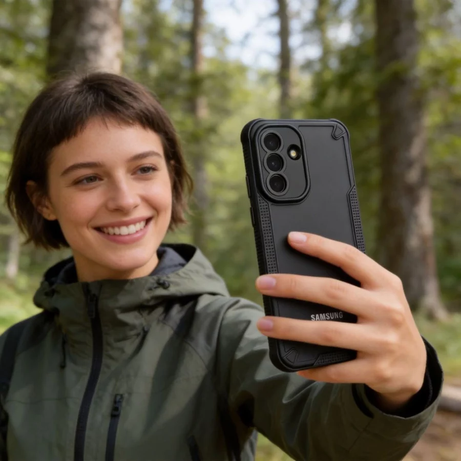 Etui Tech-Protect Rugged Shield na Samsung Galaxy A57 5G - półprzezroczysto-czarne
