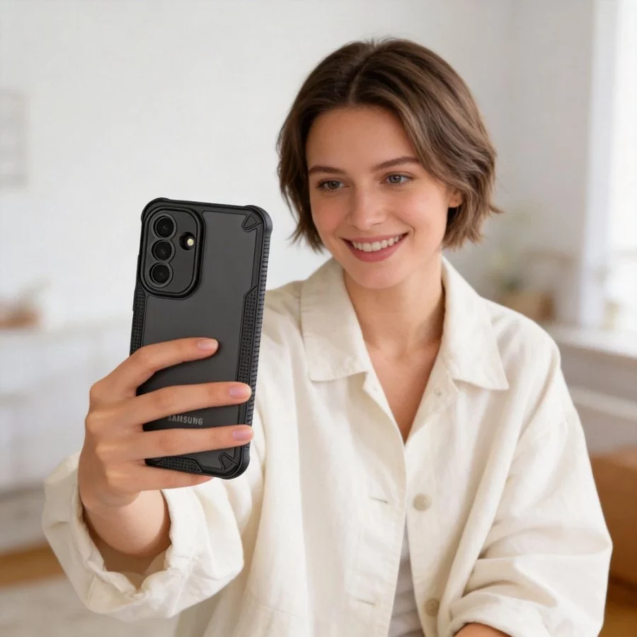 Etui Tech-Protect Rugged Shield na Samsung Galaxy A57 5G - półprzezroczysto-czarne