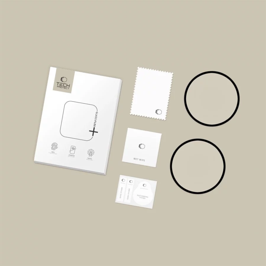 Szkło hybrydowe Tech-Protect Glass Flex+ 2-Pack na Huawei Watch GT Runner 2 - czarne