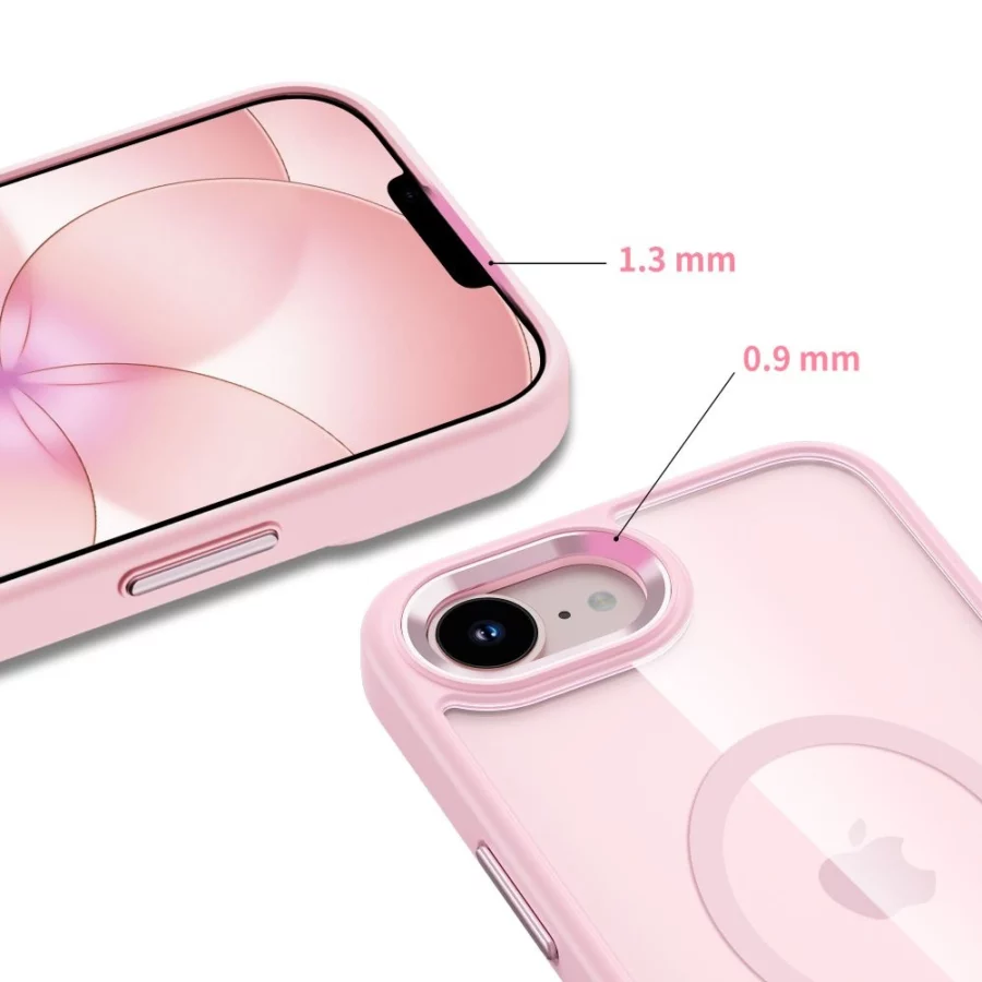 Etui Tech-Protect Magmat MagSafe na iPhone 16e / 17e - przezroczysto-różowe