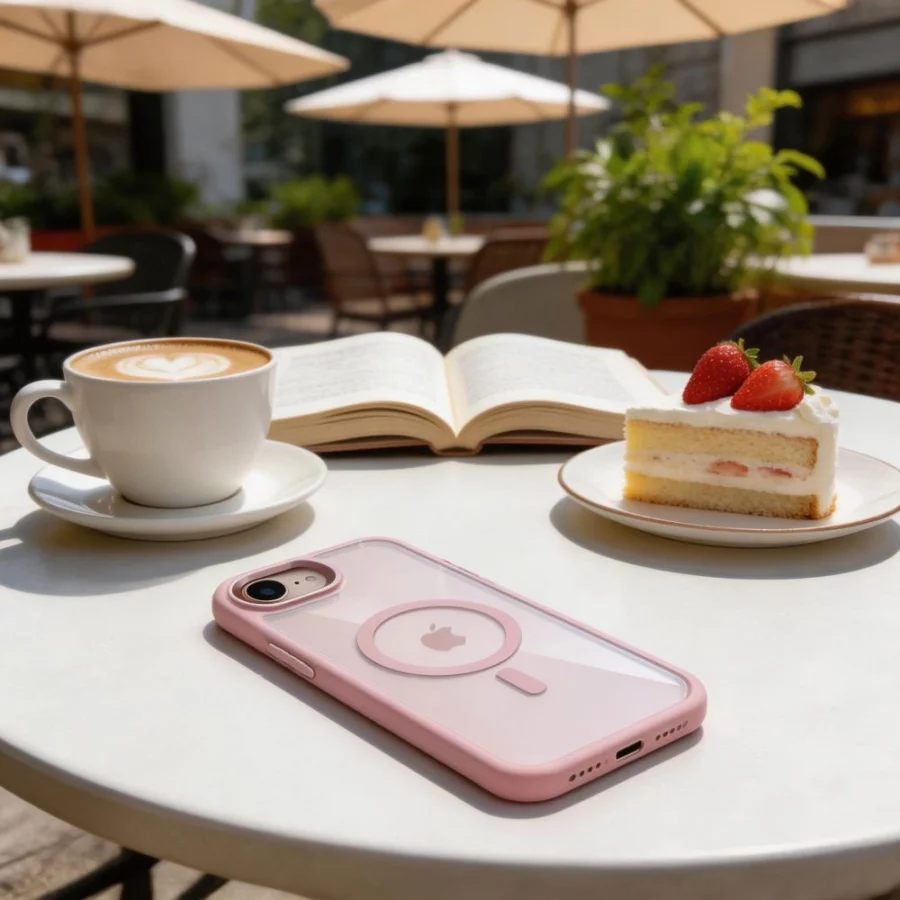 Etui Tech-Protect Magmat MagSafe na iPhone 16e / 17e - przezroczysto-różowe