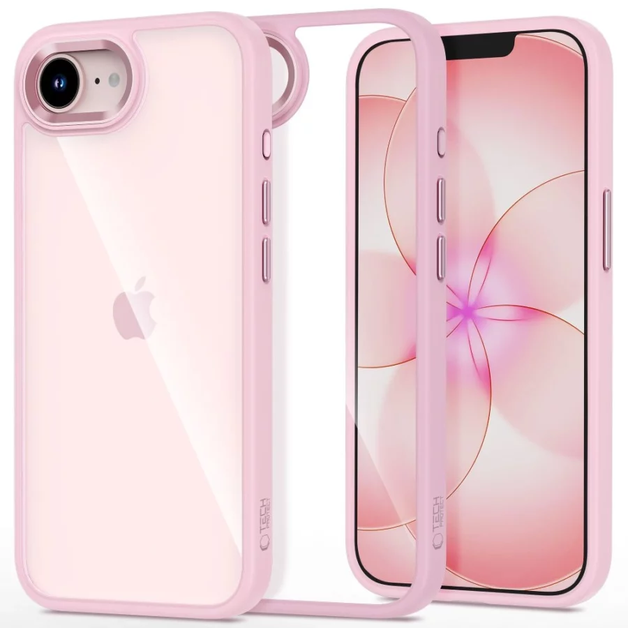 Etui Tech-Protect Magmat na iPhone 16e / 17e - przezroczysto-różowe