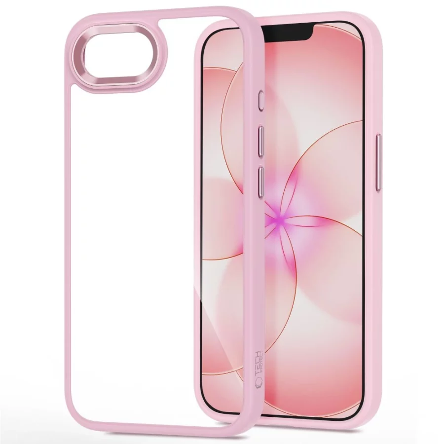 Etui Tech-Protect Magmat na iPhone 16e / 17e - przezroczysto-różowe