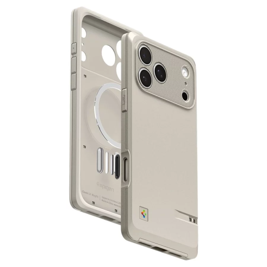 Etui Spigen Classic LS MagSafe na iPhone 17 Pro - beżowe