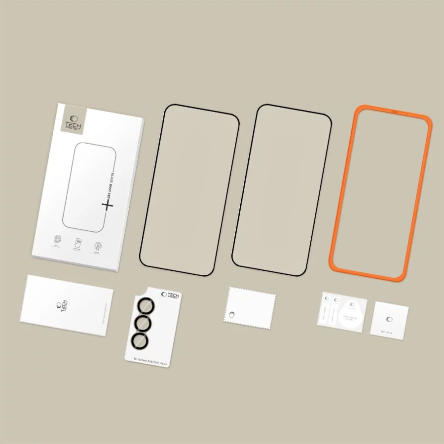 Szkło hartowane Tech-Protect Easy Set+ 3-Pack na Samsung Galaxy S26 - czarne