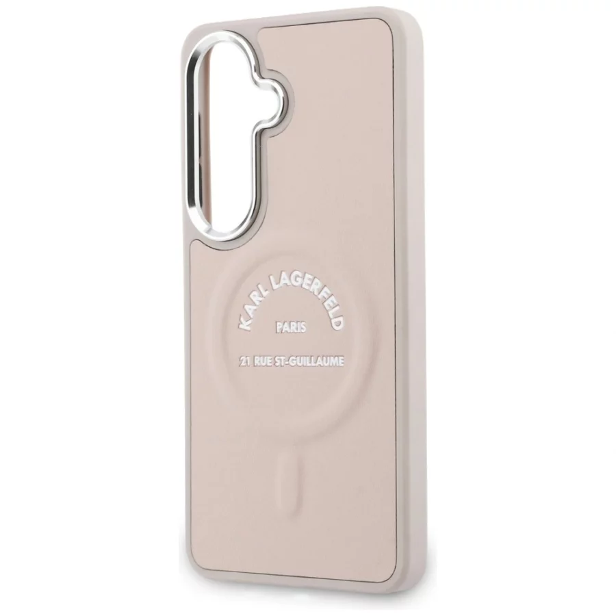 Etui Karl Lagerfeld Embossed Ring RSG Logo MagSafe na Samsung Galaxy S26+ - różowe