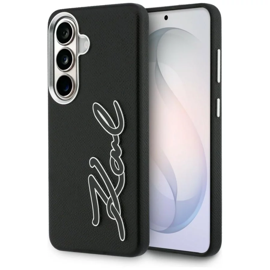 Etui Karl Lagerfeld Grained Signature Metal Resin Logo na Samsung Galaxy S26 - czarne