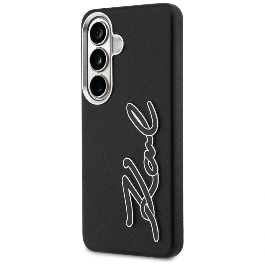 Etui Karl Lagerfeld Grained Signature Metal Resin Logo na Samsung Galaxy S26 - czarne