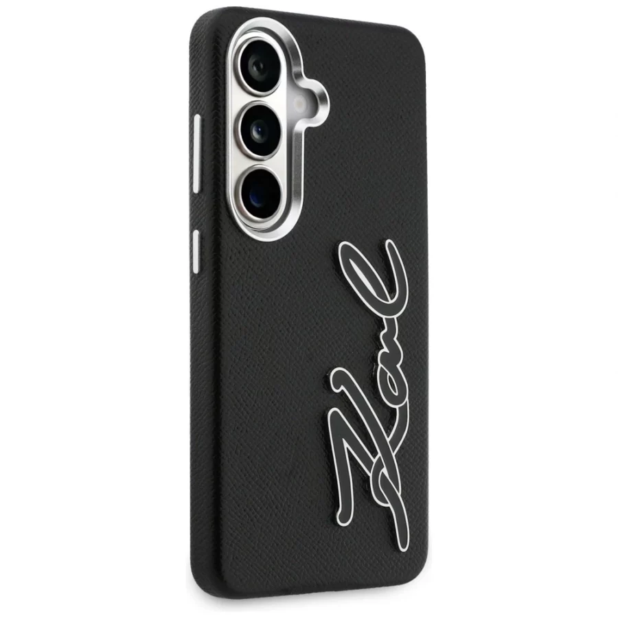 Etui Karl Lagerfeld Grained Signature Metal Resin Logo na Samsung Galaxy S26 - czarne
