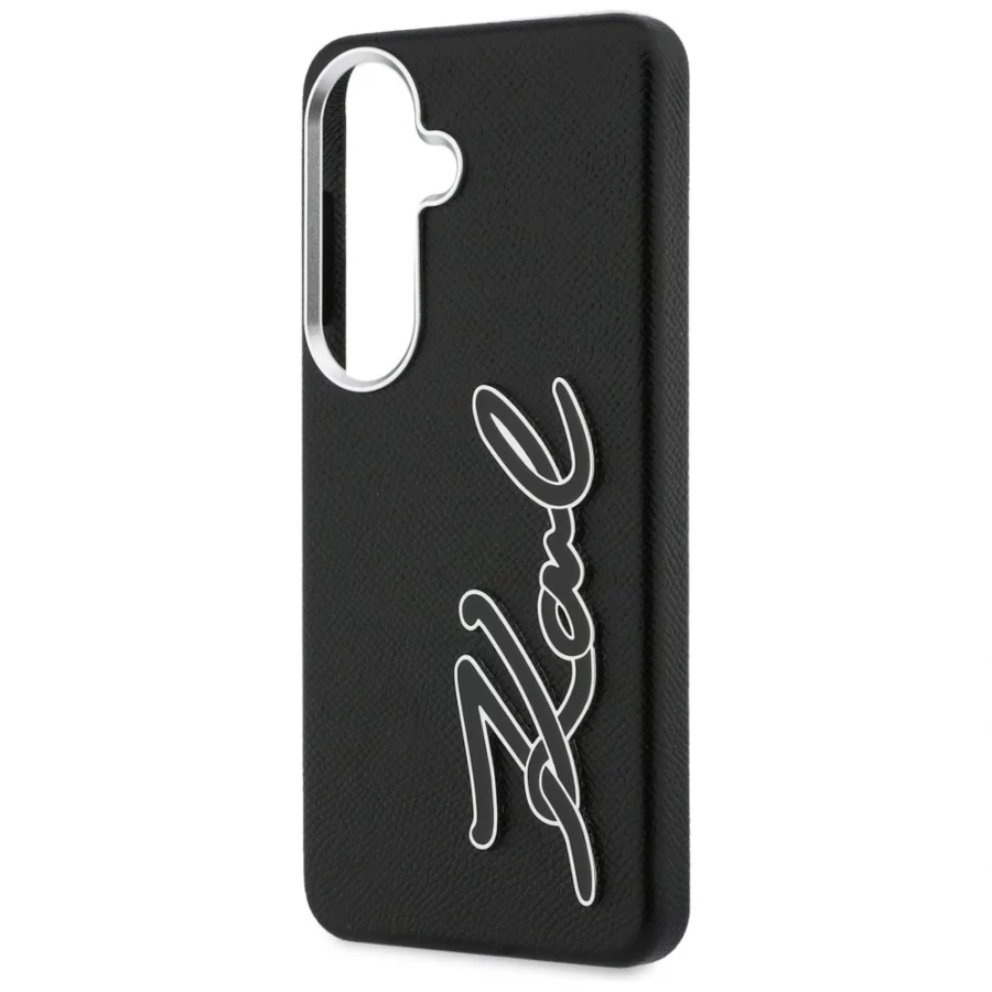 Etui Karl Lagerfeld Grained Signature Metal Resin Logo na Samsung Galaxy S26 - czarne