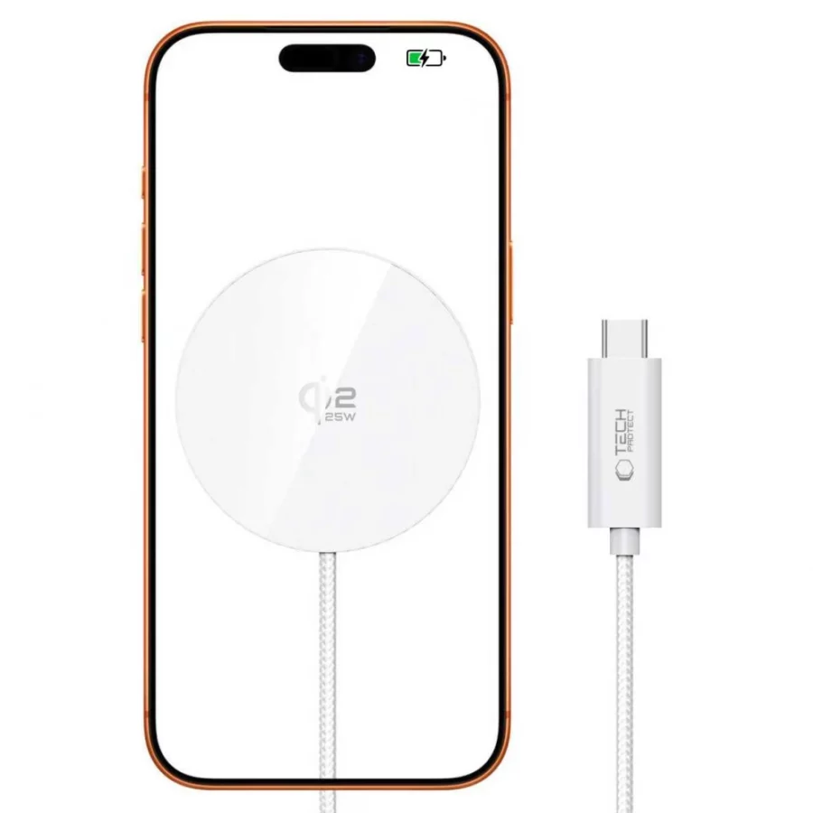 Ładowarka bezprzewodowa Tech-Protect A50 MagSafe 25W QI2.2 - biała