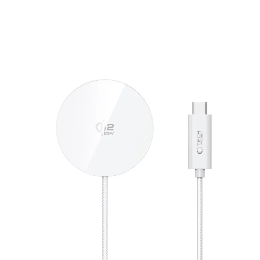 Ładowarka bezprzewodowa Tech-Protect A50 MagSafe 25W QI2.2 - biała