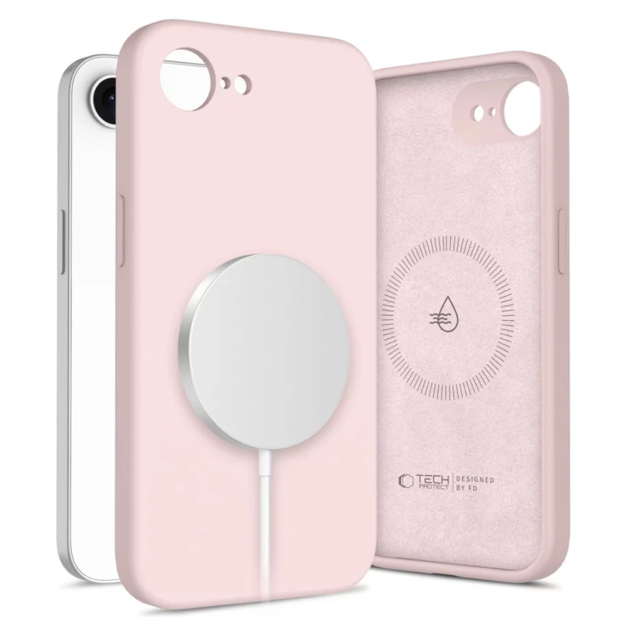 Etui Tech-Protect Silicone MagSafe na iPhone 16e / 17e - różowe