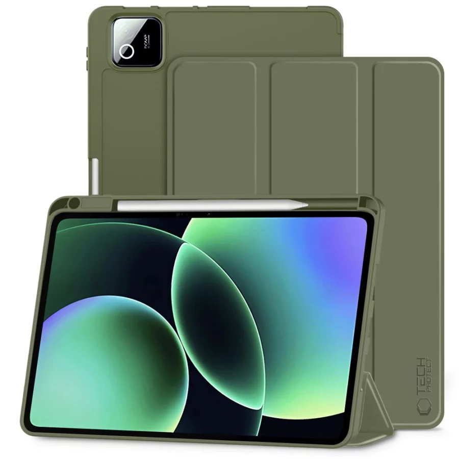 Etui Tech-Protect SmartCase Pen na Xiaomi Pad 11.2" - oliwkowe